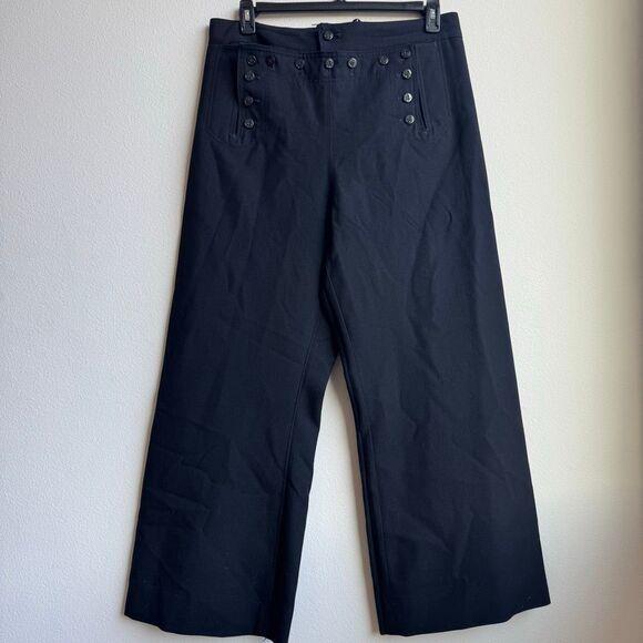 vintage 1980s uniform pants USN sailor 36x28 garbarine wool BELL BOTTOM military - Picture 1 of 8